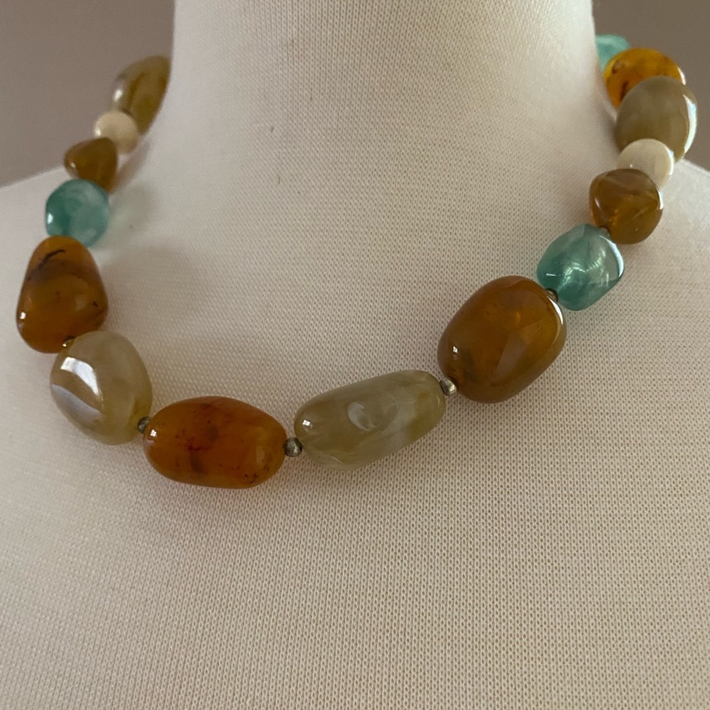 Multi-colored Acrylic Gemstone Necklace